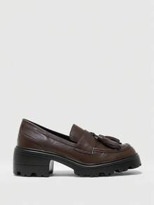 CUCCOO BIZCHIC Comodi zeppe e flatform casual da donna per loafer natalizi - Castano - Visualizzare 2
