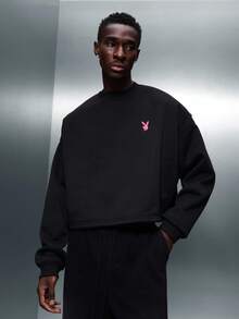 PLAYBOY X SUMWON Áo nỉ cổ tròn Crop Fit X Keyholders Collective Thời trang đường phố đô thị - màu đen - Xem 4