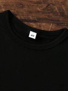 Young Boy Fashionable Funny "67" Number & "SIX SEVEN" Letter Print Round Neck Short Sleeve T-Shirt, Suitable For Outdoor Wear In Summer
