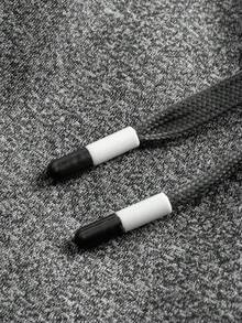 Manfinity Homme 男士保暖休闲舒适抽绳运动裤，男士冬季慢跑裤，灰色抓绒运动裤，男士慢跑运动裤 - 深灰色 - 查看 4