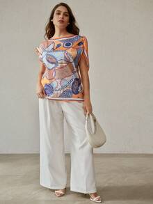 MOTF PREMIUM WOMEN'S ASYMMETRIC SATIN BLOUSE WITH BOWKNOT ON LEFT SHOULDER, SPRING/SUMMER - Multicolor - View 4