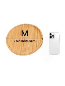 1 件圆形竹制食物托盘，简易托盘，适合家庭、厨房、圣诞节礼物