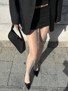 DAZY Sheer Pantyhose Leg Concealer, Women Sheer Tights Leggings - Beige - View 3