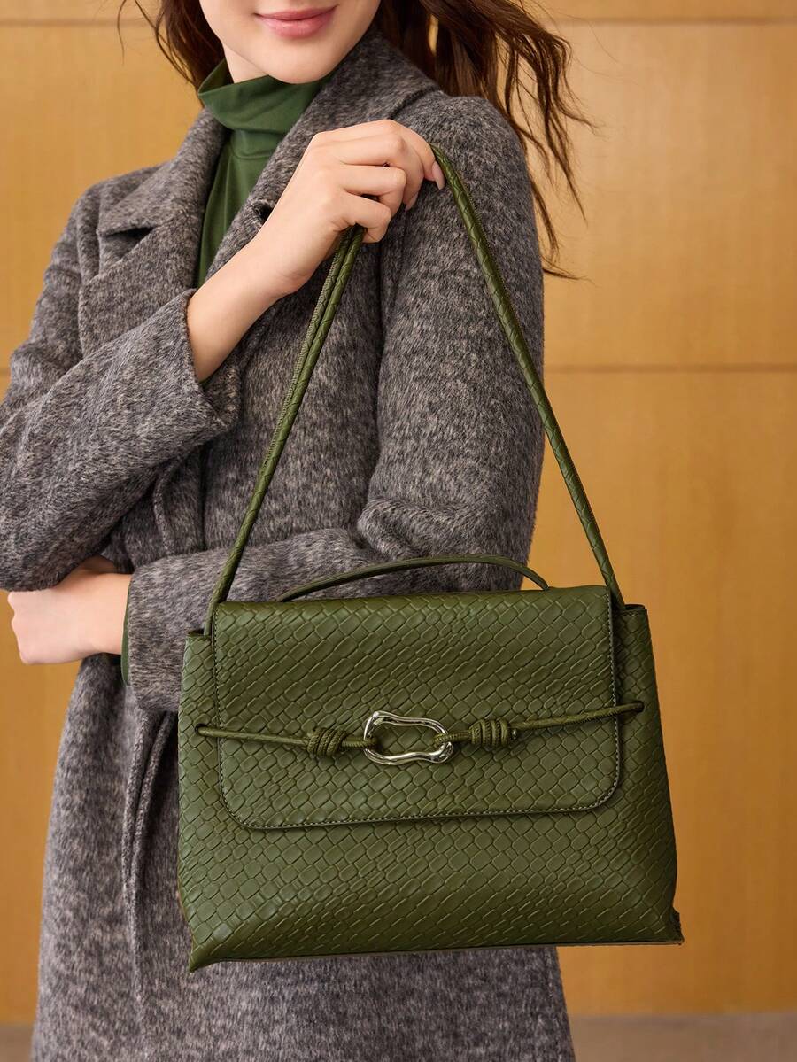 MOTF PREMIUM 女士时尚休闲优雅单肩包 女士奢华包 - 軍綠色 - 查看 1