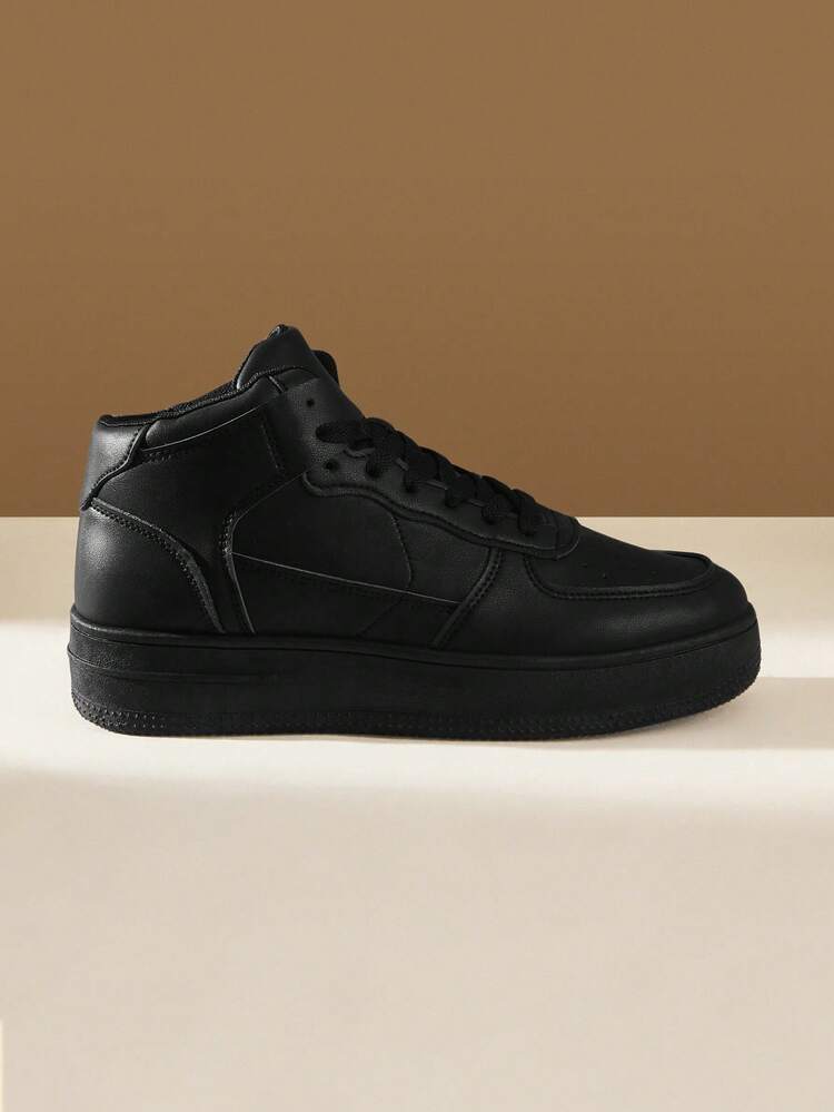 CUCCOO EASI Zapatillas deportivas altas casuales negras para hombres, versátiles para uso diario