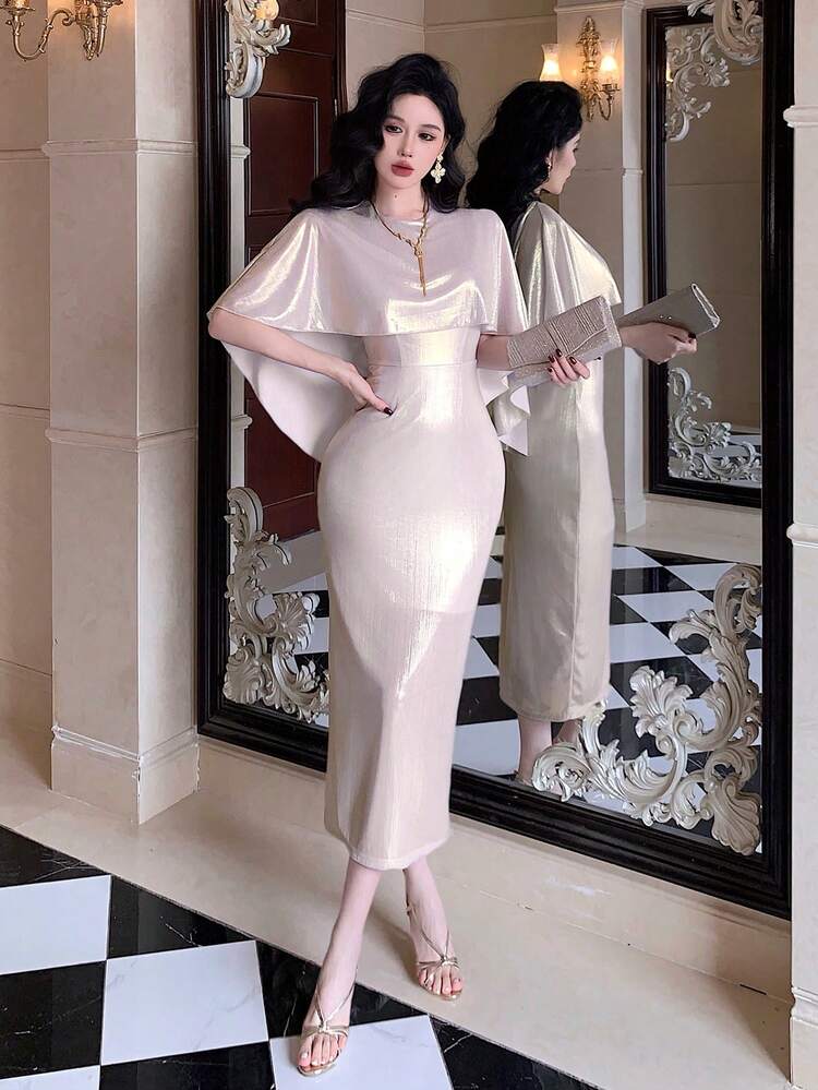 Women's Pearlescent Minimalist Casual Long Dress Wedding Guest Dress Maxi Dress Sundress