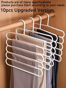 10-Piece/8-Piece/5-Piece/4-Piece/2 Pieces/1-Piece Wardrobe Storage Rack, 5-Tier Plastic Scarf Rack, Trouser Rack