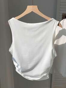 SHEIN EZwear 春/夏季純色簡約加棉紮紮背心