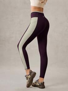 OutZeal 女士吸湿排汗柔软交叉腰侧口袋运动紧身裤日常休闲普拉提瑜伽