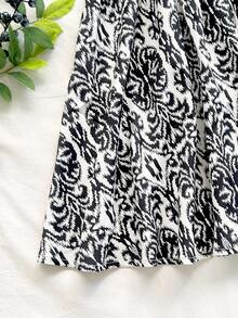 Soleia Women's Allover Print Halter Backless Sleeveless Mini Dress Summer Dress Vacation Women Sundress Summer Beach Sundress Swimsuit Dress For Women Women Vacation Dress Boho Dress Halter Dress - Black and White - View 8