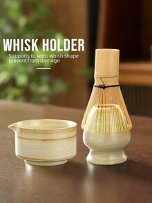 Juego de té de cerámica japonesa MYVIT, tazón de matcha, cuchara de matcha, cepillo de bambú, taza de té, taza de agua, espumador de café y leche - Talla única - Ver 6