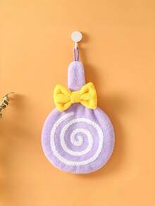 Joivida 棒棒糖造型手巾，可爱卡通挂巾，带挂环，超柔软吸水珊瑚绒材质，适用于厨房和浴室装饰 - 彩色 - 查看 7