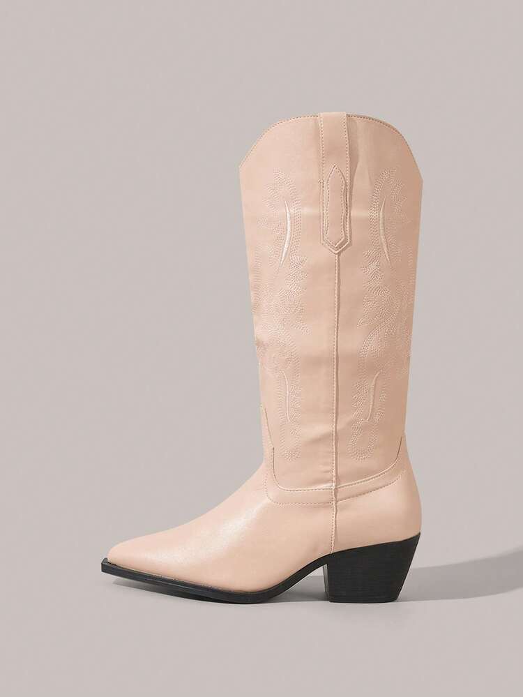 Women's Western Style Fashion Embroidered Boots, Cowboy Boots For Women