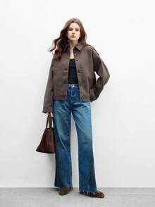 CUCCOO BIZCHIC 女士时尚咖啡色绒面革蝴蝶结装饰舒适休闲一脚蹬乐福鞋，适合户外、购物、工作、日常穿着 - 咖啡棕 - 查看 6