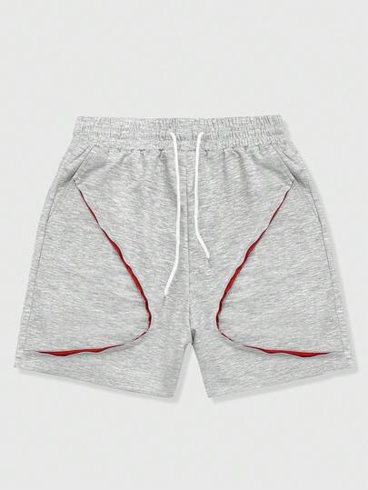 Shorts décontractés amples avec taille élastique et cordon de serrage pour hommes