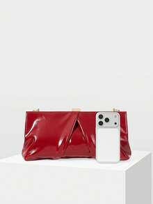 MOTF PREMIUM RUCHED SQUARE CLUTCHES, VALENTINES DAY - Red - View 4