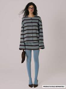 MUSERA 条纹高腰迷你裙套装 休闲可爱秋冬舒适居家服 Coco Cloud