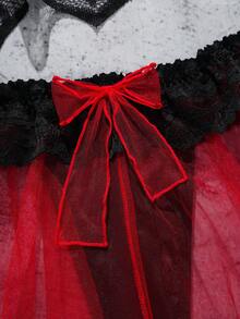 AltCore 大码女士性感蕾丝撞色网纱内裤