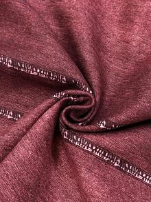 Maweii 大码秋冬牛仔印花优雅复古休闲可爱度假半身裙 - 酒紅色 - 查看 6