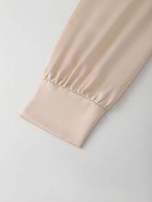 Franclia Women's Elegant Collared Crossover Loose Long-Sleeved Shirt And Plaid A-Line Skirt Two-Piece Set, Summer Outfit, Women's Summer Suit, Women's Spring Outfit, Women's Elegant Shirt, Women's Casual Top, Elegant Suit, Casual Jumpsuit, Apricot Shirt And Khaki Skirt Set.Graduation Season Attire, Fashionable Casual Commuter Wear, Business Office Wear, Versatile And Stylish Everyday Casual Wear, Urban Teacher's Professional Attire,Turkish Abaya, Arab Long Robe Fall Cloth For Women - Multicolor - View 8