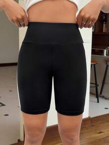 SHEIN EZwear Striped Tape Side Biker Shorts