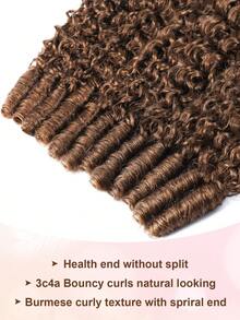 Cioccolato Marrone Ricci Capelli Umani Bundles #4 Marrone Ricci Birmani Capelli Vergini Brasiliani Remy 3 Bundles Estensioni Doppia Trama Per Donne