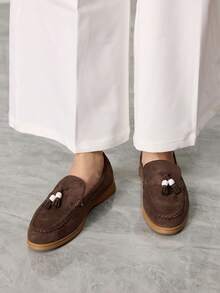 Sleekvia Mocassins Planos Casuais, Moda, Confortáveis e Versáteis com Decoração de Borla, Adequados para Caminhada, Viagem e Férias