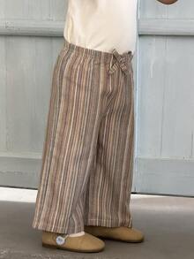 DAZY Toddler Girls' Striped Casual Loose Bottoms - Beige - View 6