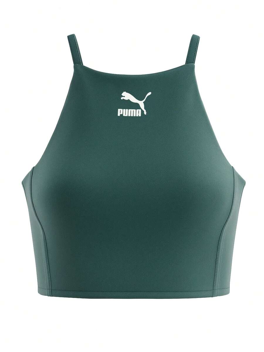 Puma T7 Shiny Women Tank Top Green - Green - View 1