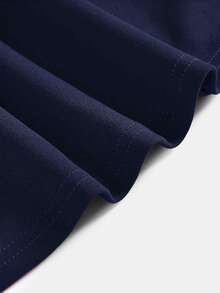 Girlism Đầm dài cổ vuông thắt eo thanh lịch, giản dị dành cho bé gái tuổi teen, thích hợp cho mùa thu/đông, tiệc tùng, đi chơi, màu xanh lam - Màu xanh hải quân - Xem 4