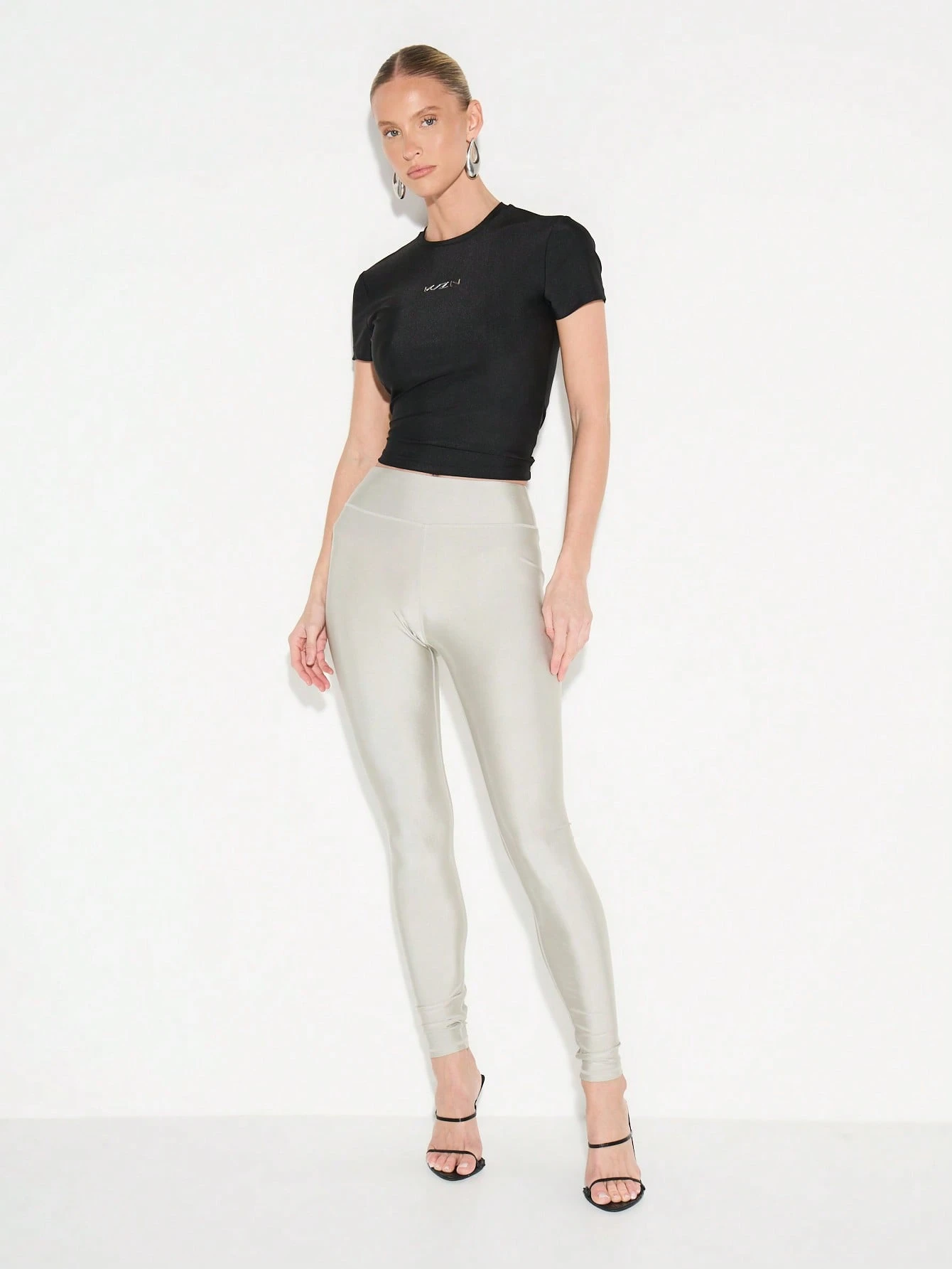 KIZN High Waisted Glossy Full Length Leggings
