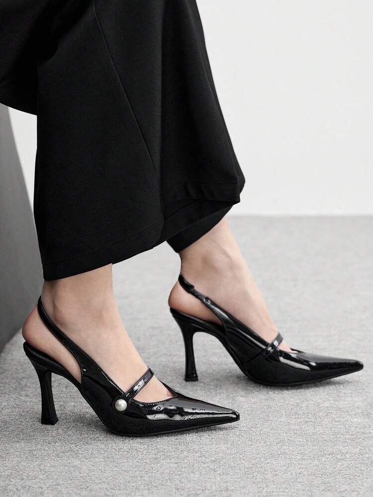 CUCCOO BIZCHIC Casual Minimalist Solid Color Pointed Toe Backless Women Pumps For Christmas