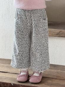 DAZY 女婴时尚百搭条纹阔腿裤，秋冬季
