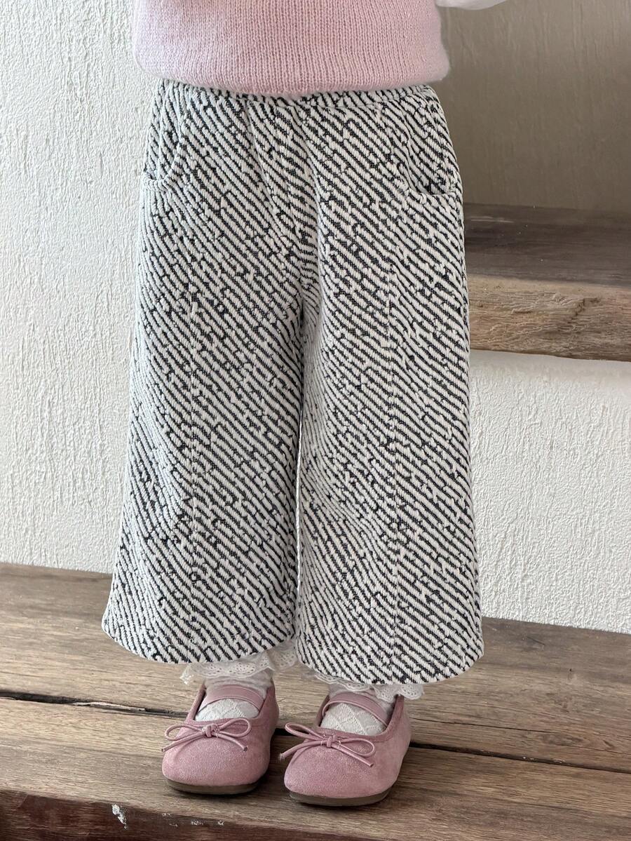 DAZY 女婴时尚百搭条纹阔腿裤，秋冬季