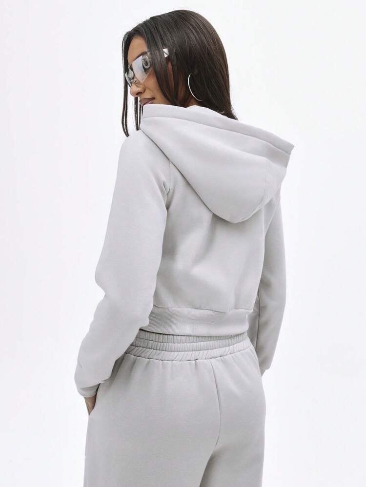 BABYPHAT Embellished Studded Long Sleeve Full Zip Sweatshirt With Rhinestones And Metal Details Winter Casual Streetwear