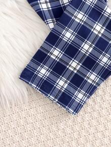 Cozy Pixies Set 2 Potong untuk Anak Laki-Laki: Kardigan Lengan Panjang Berkerah Motif Kotak-kotak dan Celana Panjang Pinggang Elastis - MultiWarna - View 8