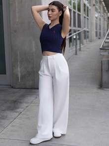 Andrea Bello Women Navy Casual Sweater Vest In Fall/Winter - Navy Blue - View 4