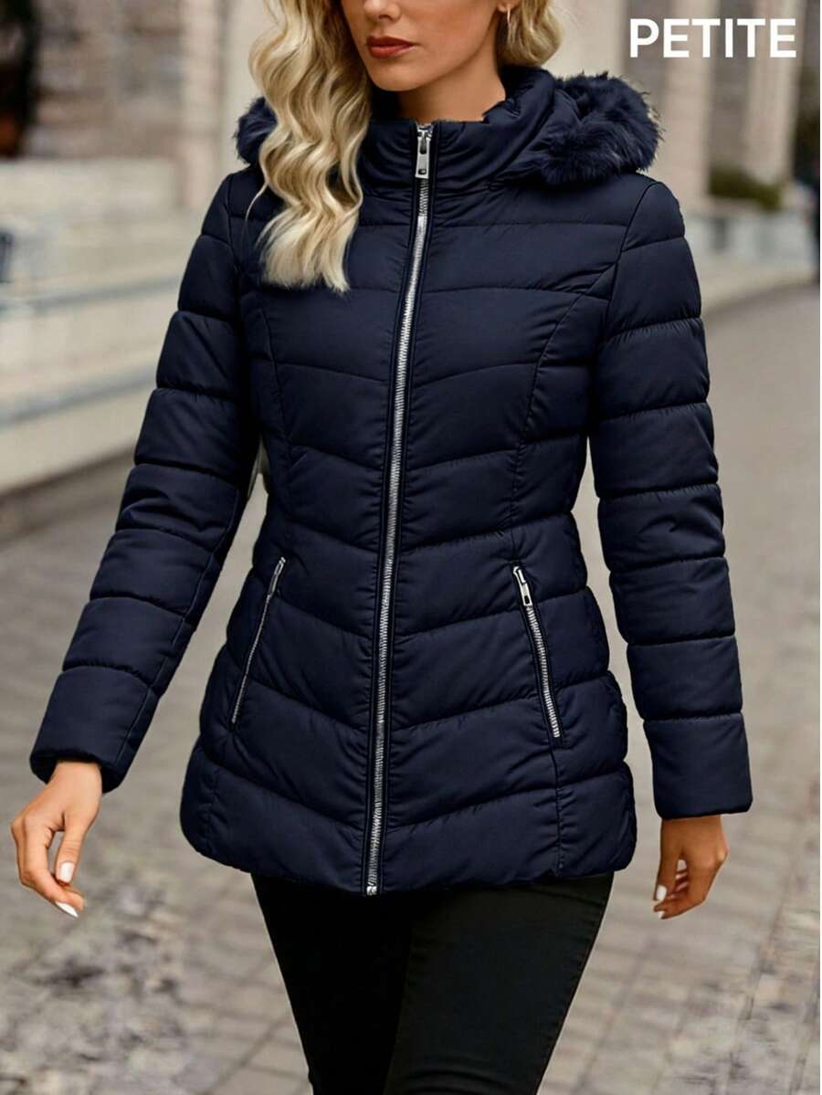 Women Coats, Tall Women - Navy Blue - View 1