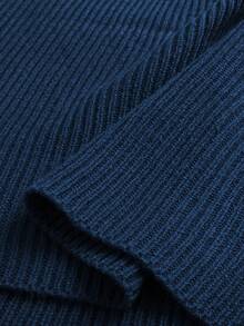 Elenzga Váy len dài tay đính hạt thanh lịch cỡ lớn cho nữ, phù hợp cho các buổi hẹn hò và buổi tối, mùa thu/đông - Xanh đậm - Xem 8