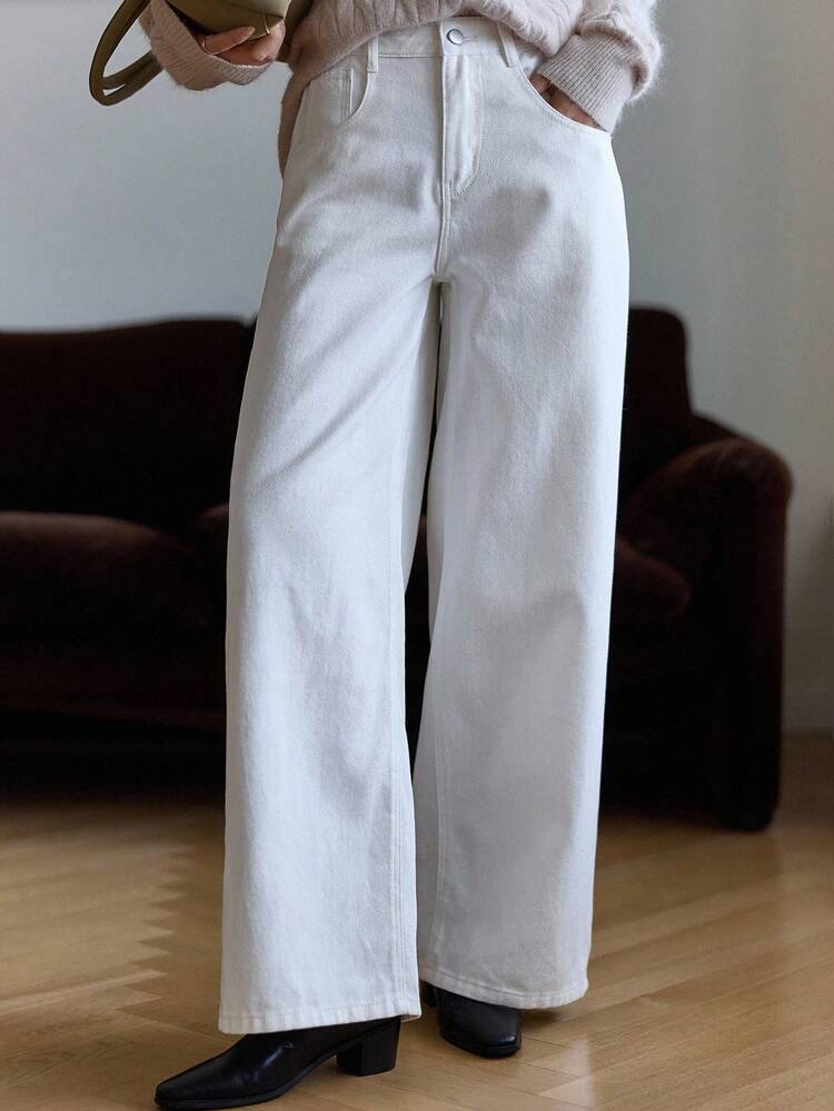 Women's Loose Street Style Straight Leg Jeans, Casual City Pants