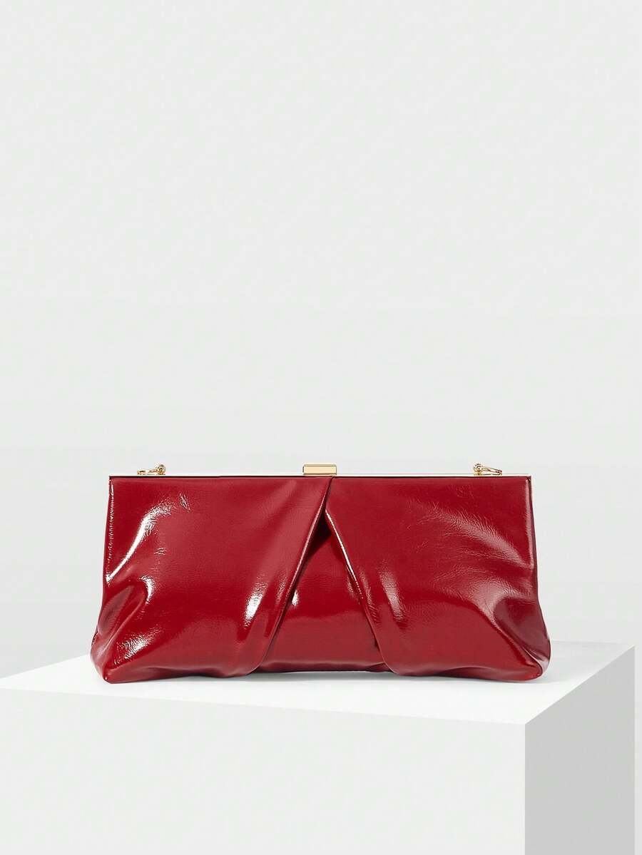 MOTF PREMIUM RUCHED SQUARE CLUTCHES, VALENTINES DAY - Red - View 2