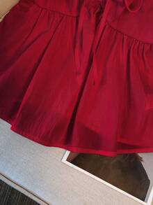 Franclia 女士系带腰部宽松宽肩带背心 - 紅色 - 查看 3