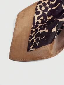 CUCCOO SZL 1件装奢华品牌豹纹印花方巾，女士仿丝围巾，休闲百搭装饰小围巾，适合搭配连衣裙 - W-263-咖啡色 - 查看 9