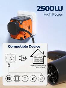 Teckwe 带USB接口的多功能电源条