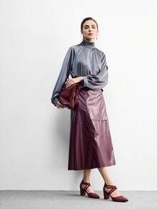 CUCCOO BIZCHIC 女士时尚酒红色弹力踝带尖头粗跟高跟鞋，适合通勤、约会、派对、婚礼、假日等场合。 - 酒紅色 - 查看 10