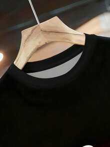 SHEIN 青少年男童 Ins High Street 67 渐变数字短袖衬衫，卡通手印宽松T恤 - 彩色 - 查看 4