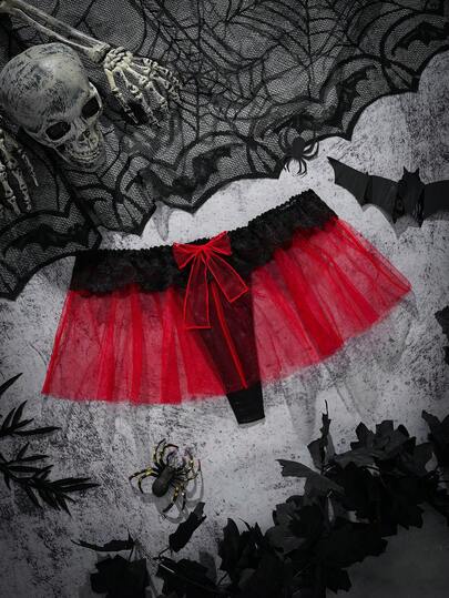 AltCore Plus Size Women Sexy Lace Contrast Mesh Panties Lingerie Skirt Set Crotchless Underwear Red Lace Lingerie Red And Black Lingerie Set Red Lace Panties