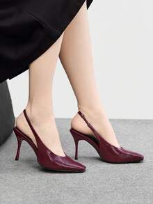 CUCCOO BIZCHIC Women's Fashionable Versatile Commuting Elegant Pumps Valentine's Day - Burgundy - View 4