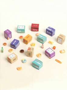 Zazumi 树脂仿真迷你快递盒盲盒玩具微缩桌面摆件收藏礼品成人随机包装惊喜DIY场景装饰派对礼品 - 彩色 - 查看 7