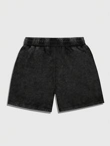 ROMWE MEN Street Life Men's Casual Printed Shorts - Black - View 2
